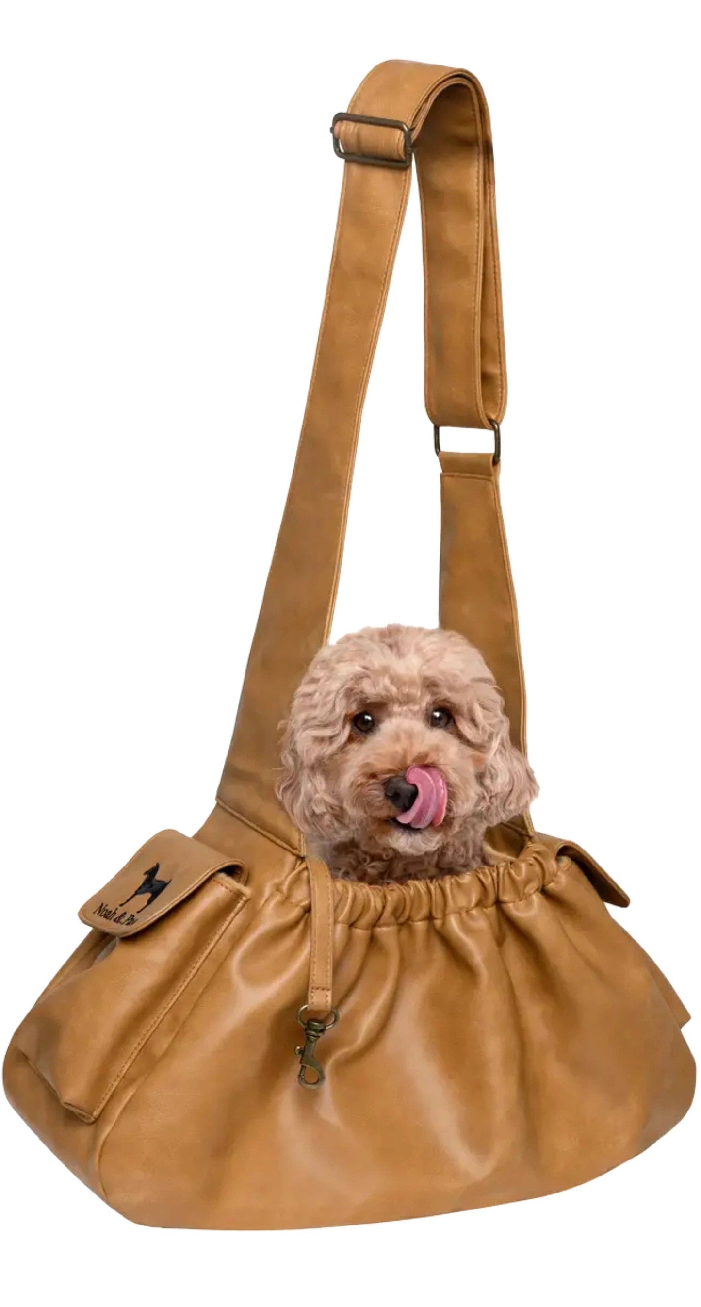 NOAH AND PAW LLC - Vegan Leather Pet sling Carrier, Ruffle Style