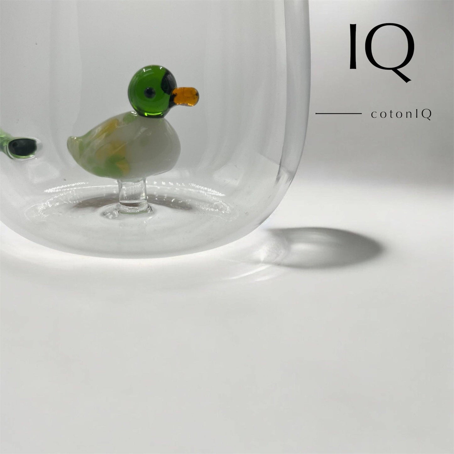 cotonIQ - Glass mug with 3D figure – Duck – 380 ml