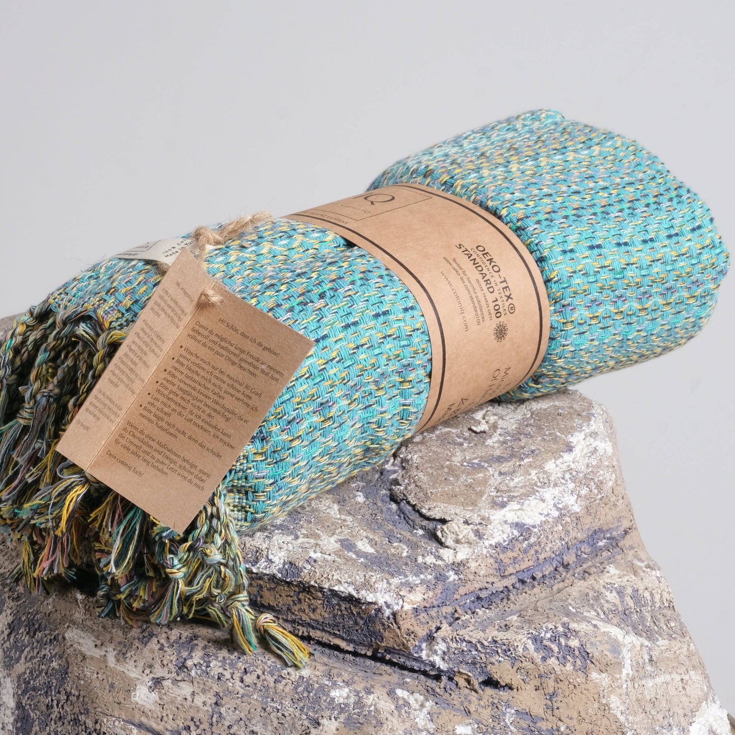 cotonIQ - Hammam towel | sauna towel | beach towel | Mexico | turquoise | 180x100 cm