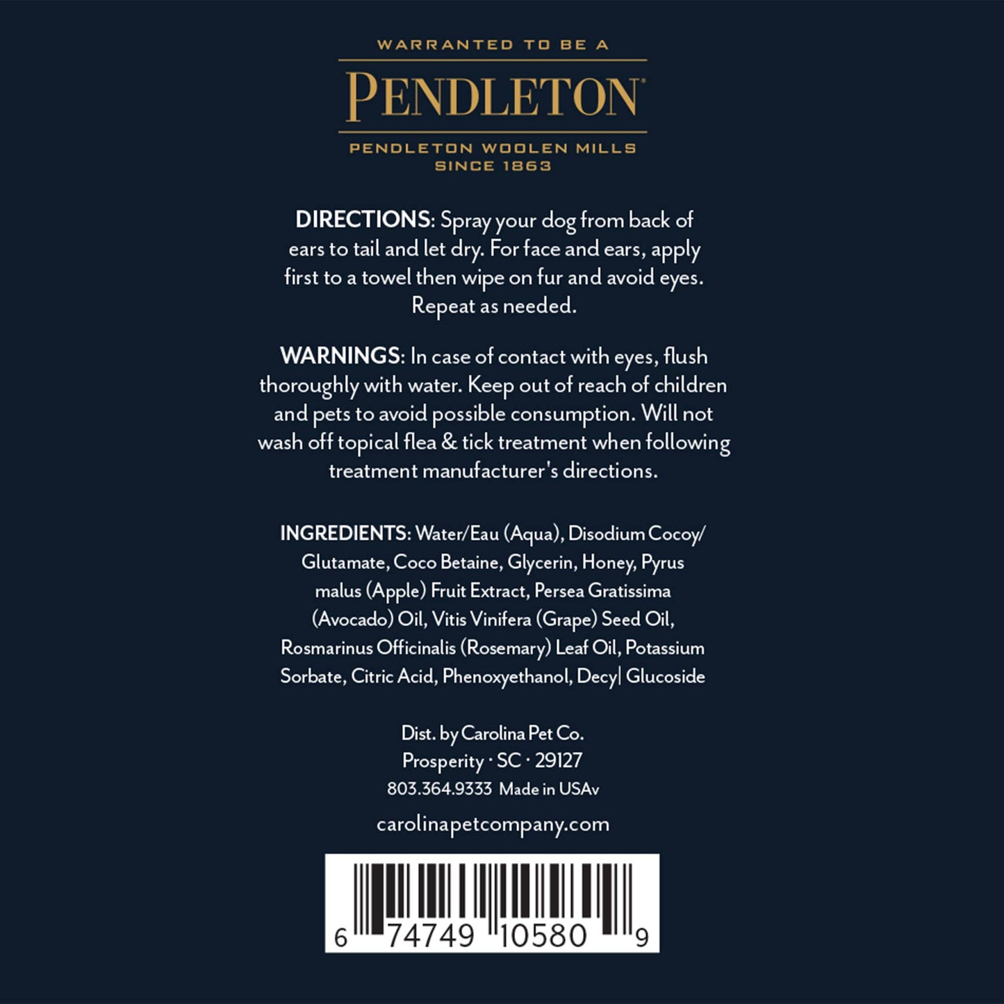 Carolina Pet Company - Pendleton Pet Eucalyptus + Peppermint Deodorizer for Dogs