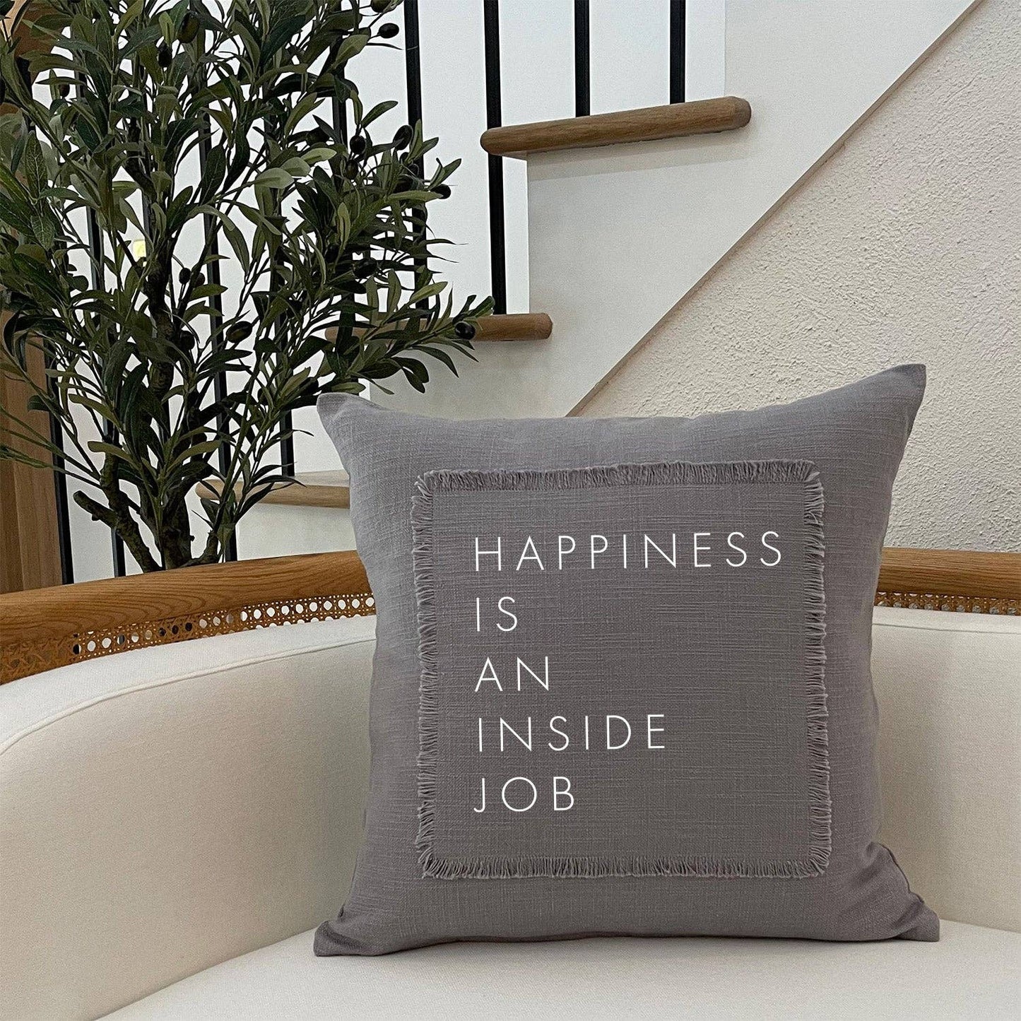 Second Nature by Hand - Happiness is an inside job Pillow Cover