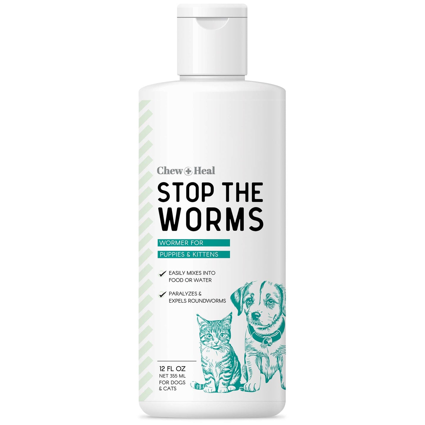 Chew + Heal - Stop The Worms Dewormer Liquid for Puppies & Kittens