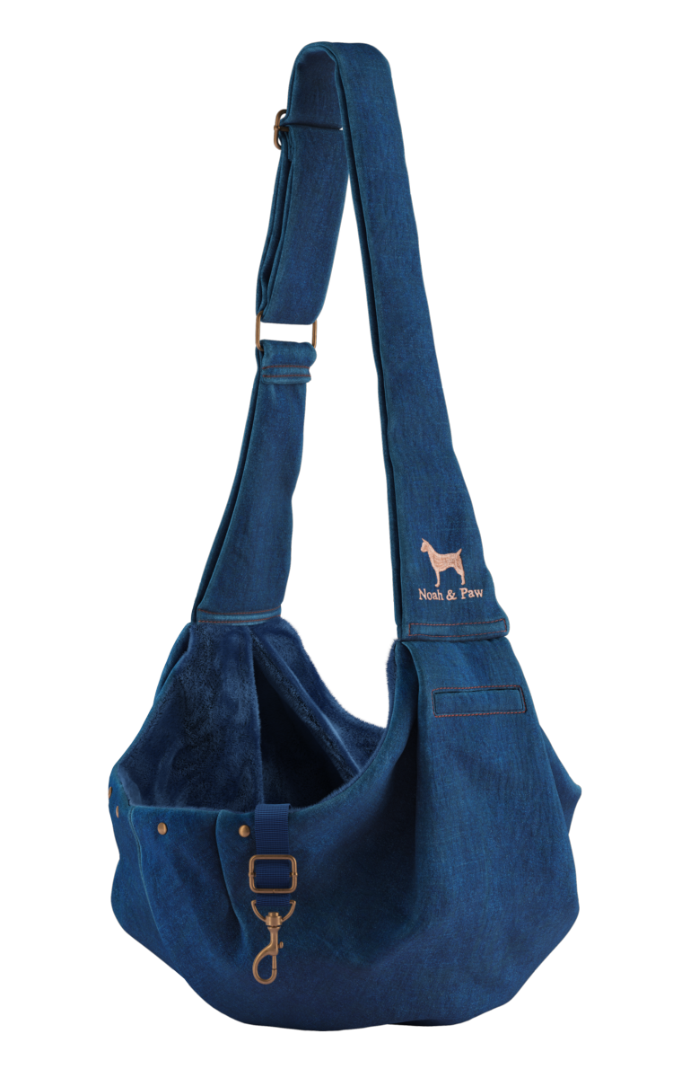 NOAH AND PAW LLC - Dog Sling Carrier Light Blue Denim - Snap