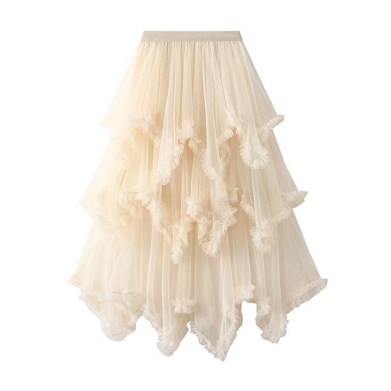 Miss Sparkling - Layered Mesh High Waist Skirt