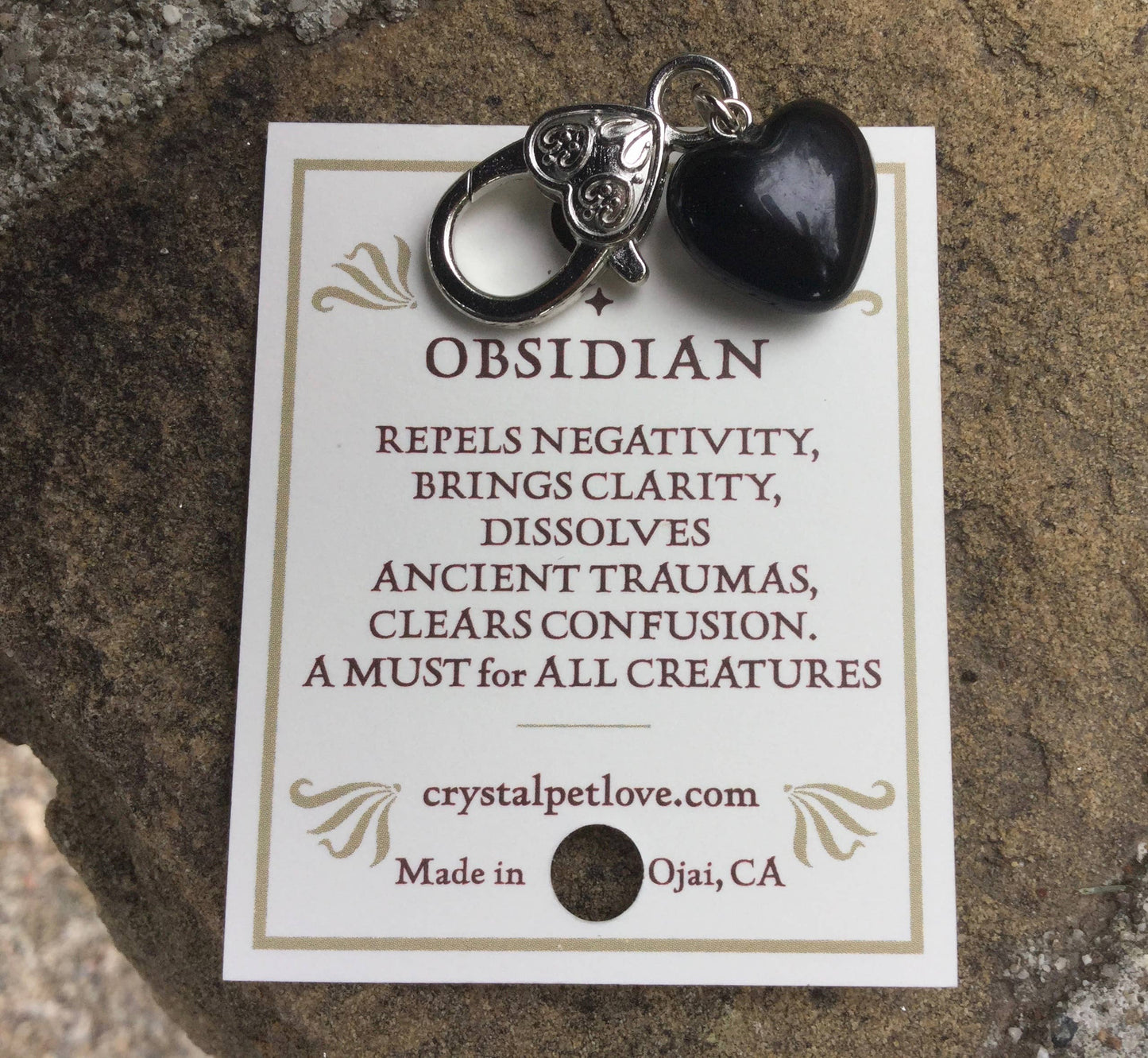 Crystal Pet Love - Clarity Black Obsidian Healing Pet Pendant