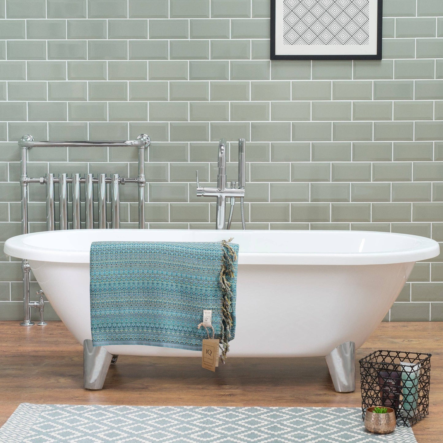 cotonIQ - Hammam towel | sauna towel | beach towel | Mexico | turquoise | 180x100 cm