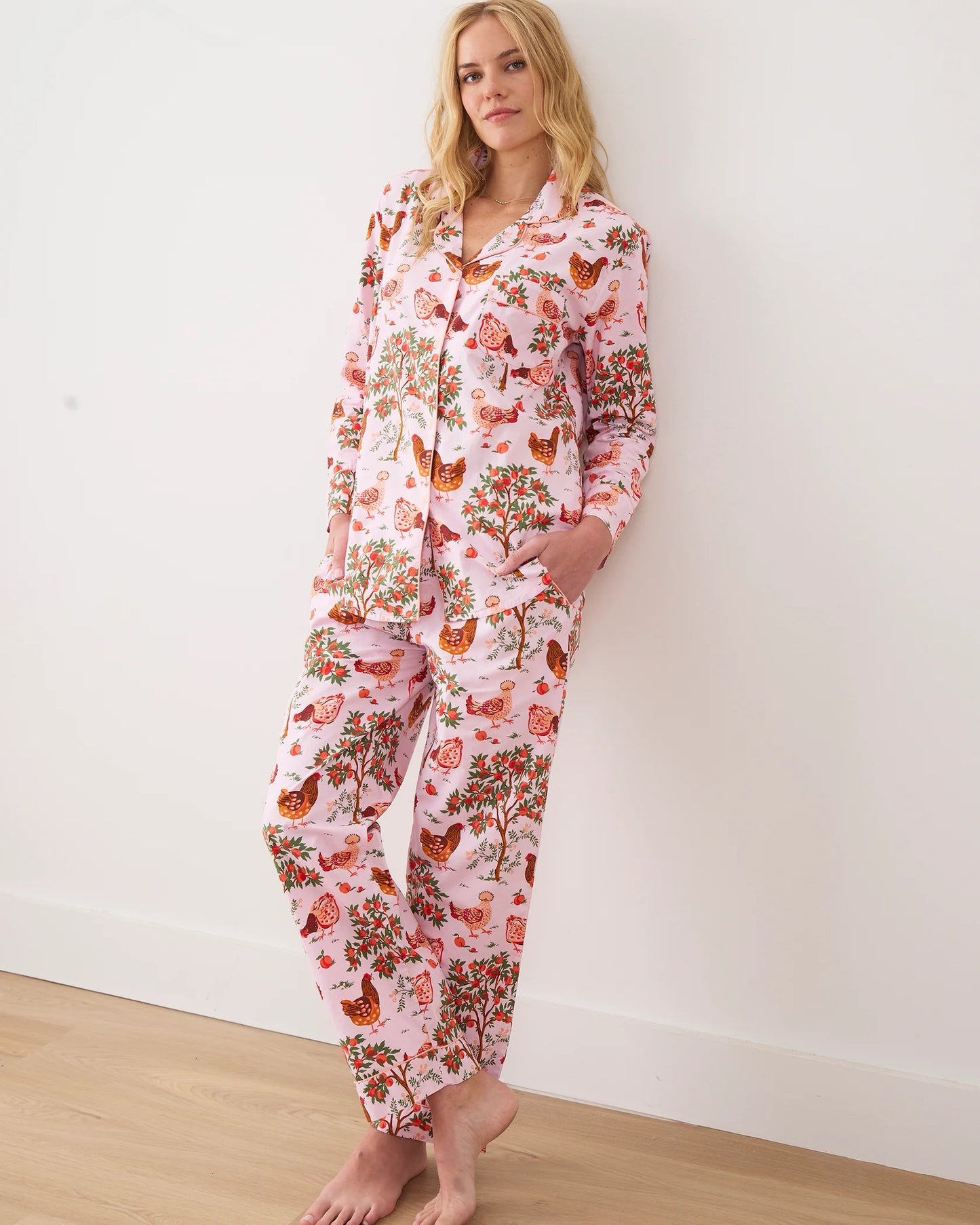 Print Fresh Long PJ Set Hen