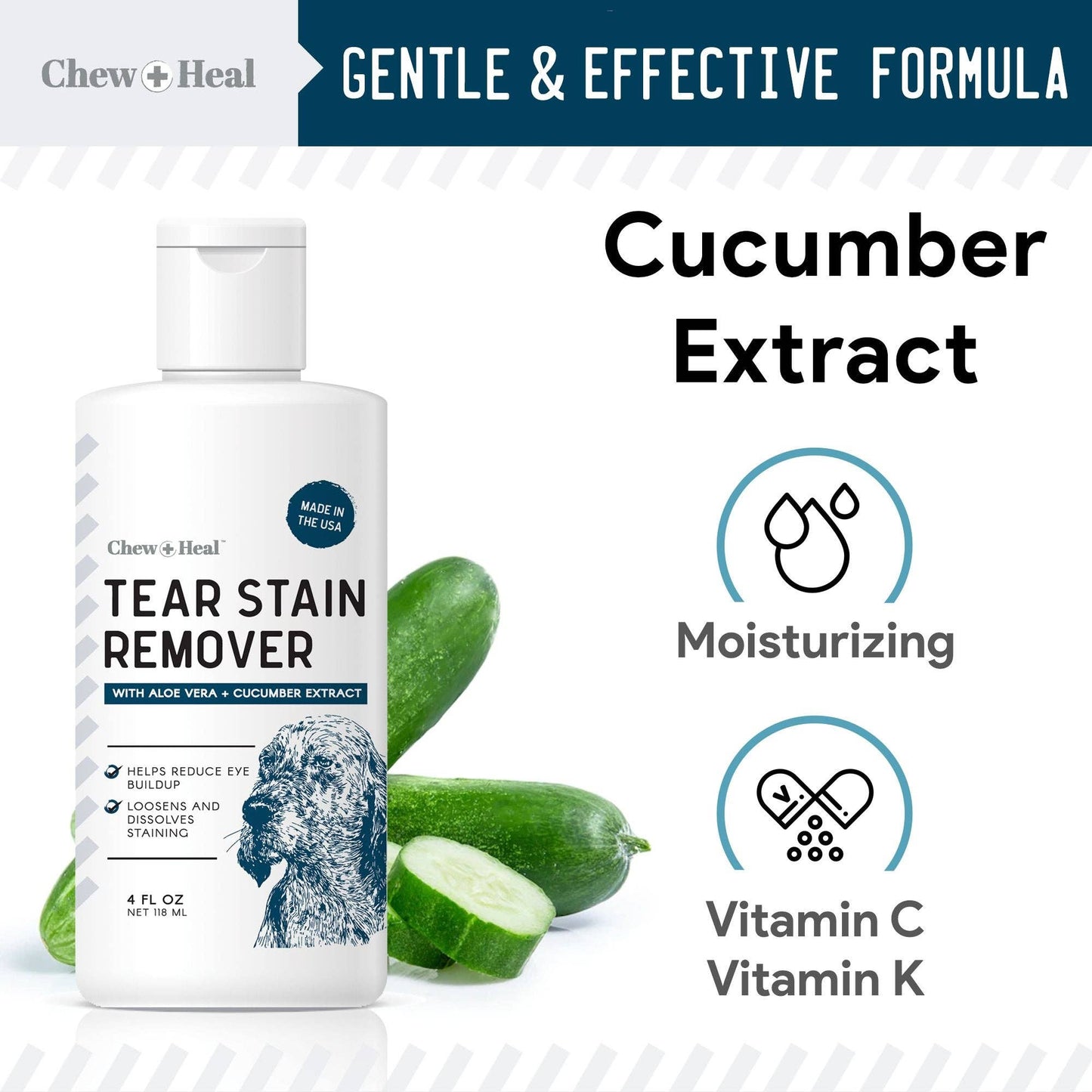 Chew + Heal - Tear Stain Remover for Dogs & Cats| Chew + Heal