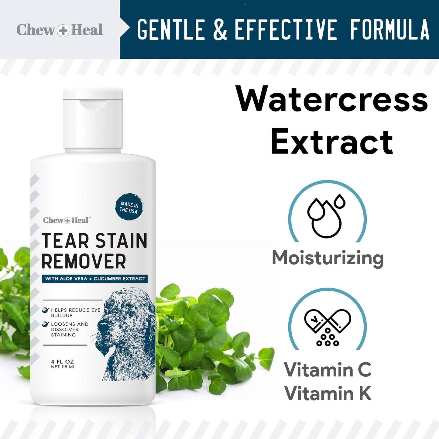 Chew + Heal - Tear Stain Remover for Dogs & Cats| Chew + Heal