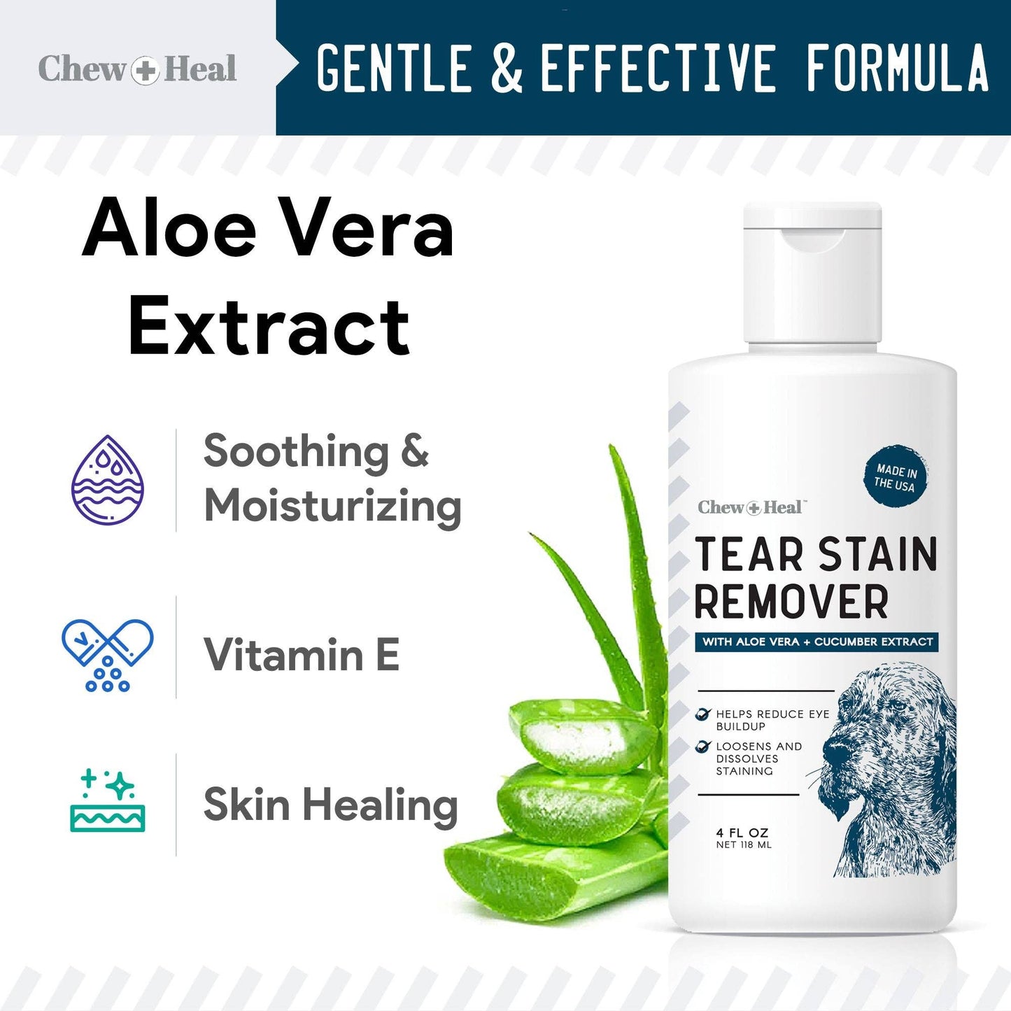 Chew + Heal - Tear Stain Remover for Dogs & Cats| Chew + Heal