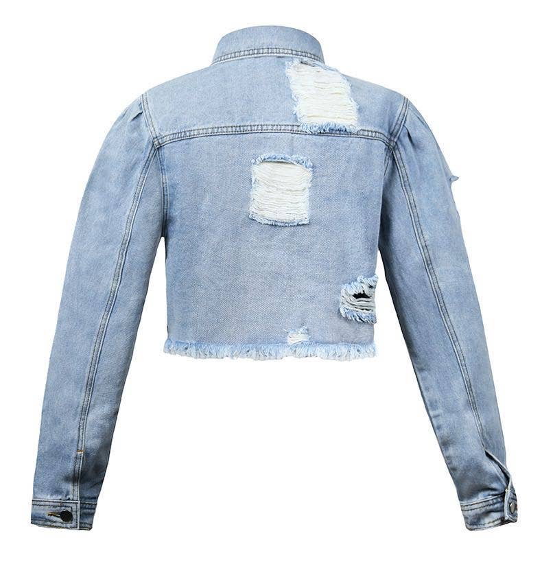Miss Sparkling - Cropped denim jacket