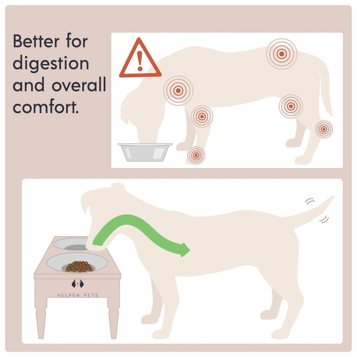 Helpen Pets - Scrollie Dog or Cat Elevated Pet Feeder