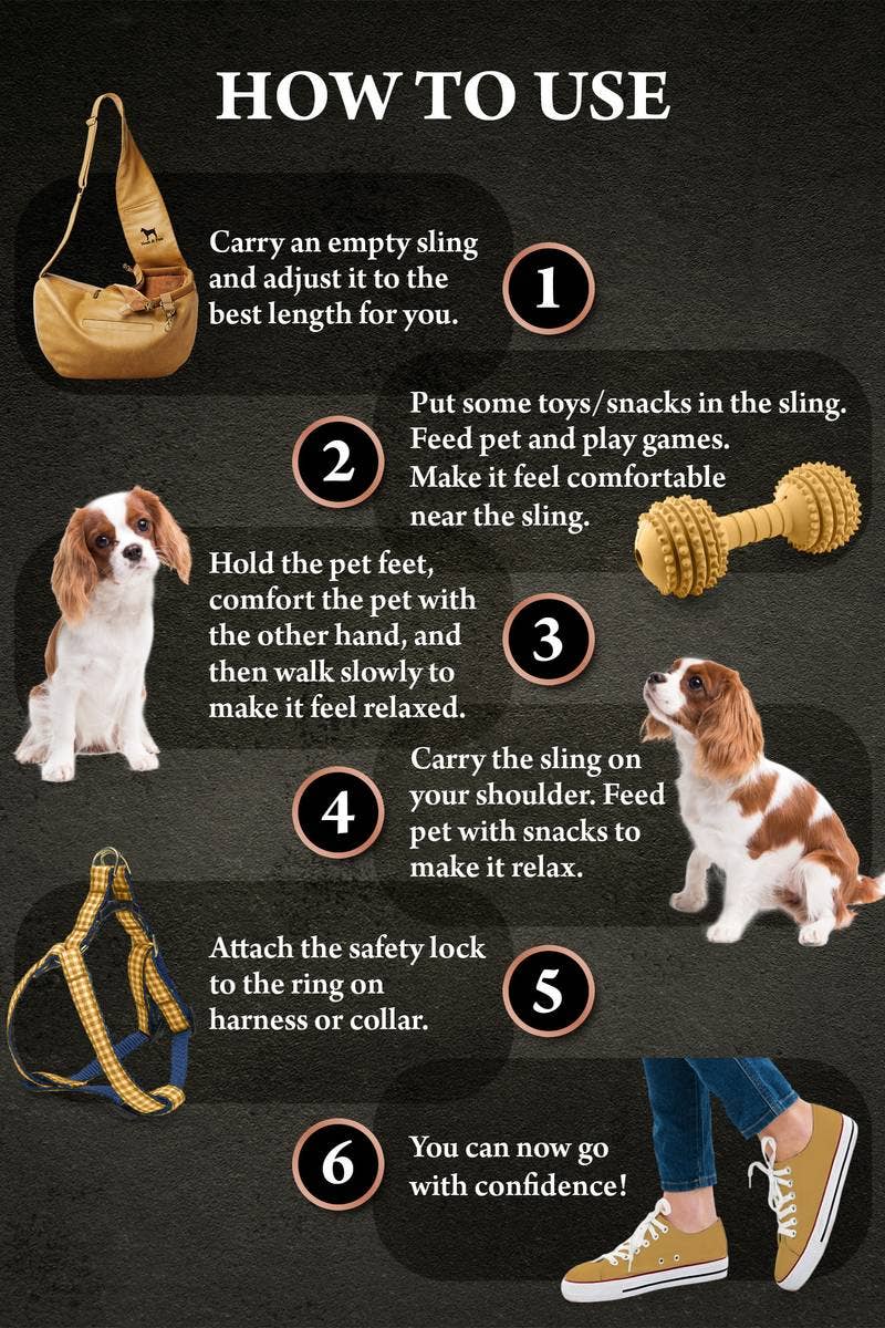 NOAH AND PAW LLC - Dog Sling Carrier Camel Leather - Zipper