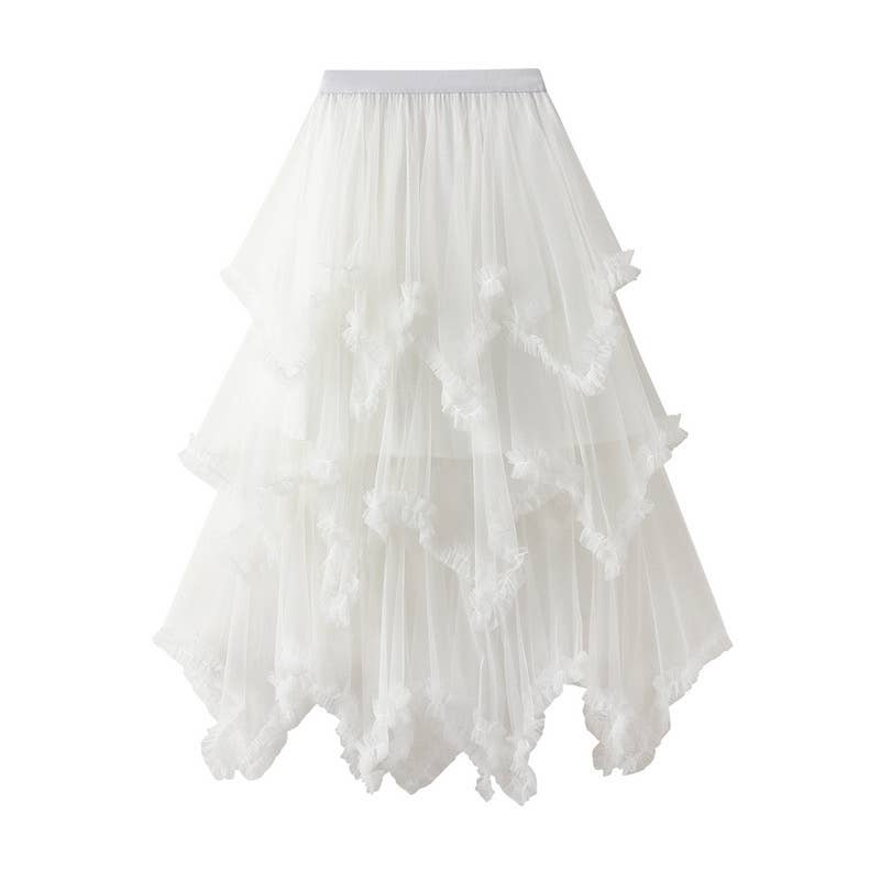 Miss Sparkling - Layered Mesh High Waist Skirt