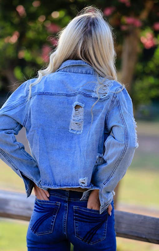 Miss Sparkling - Cropped denim jacket