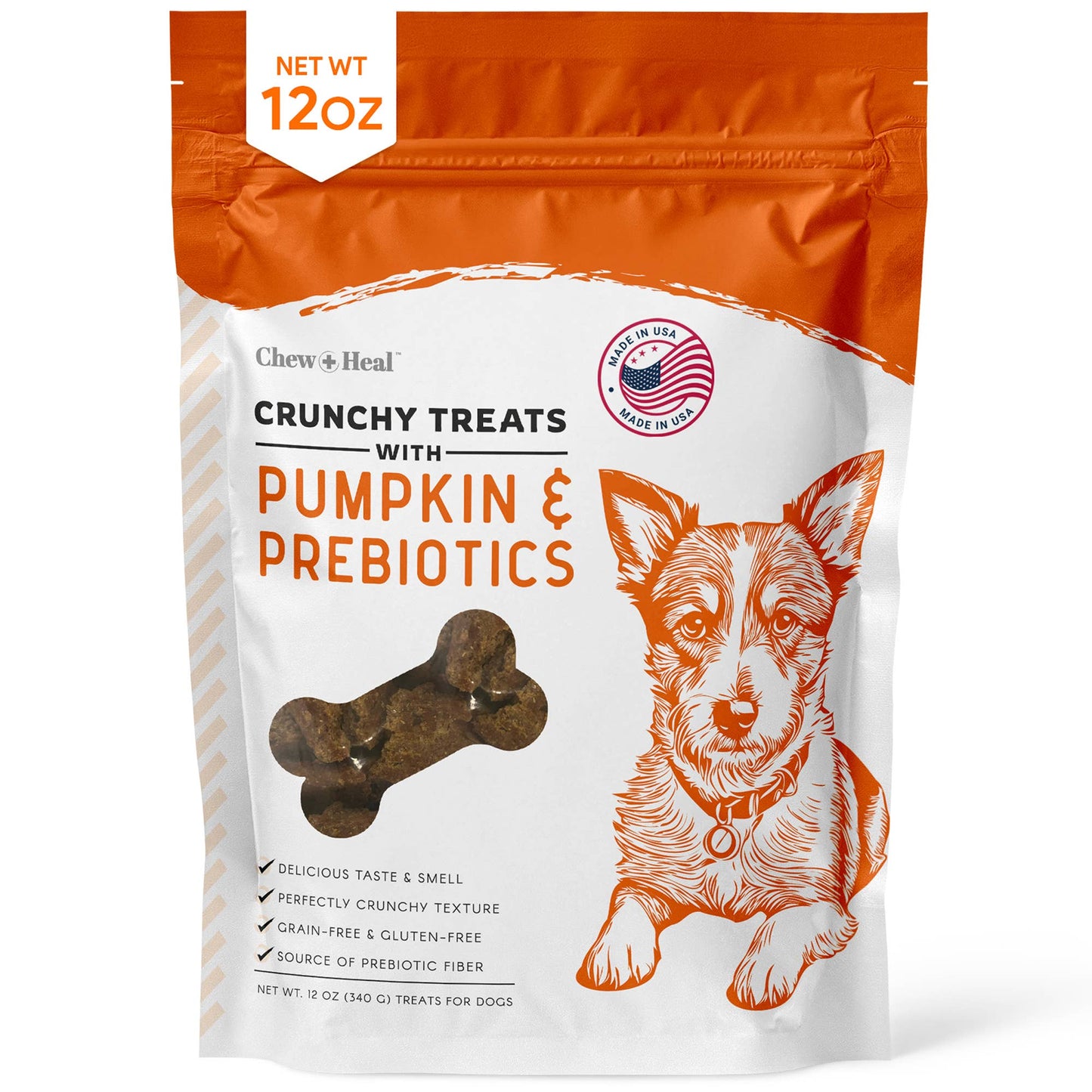 Chew + Heal - Crunchy Treats with Pumpkin & Probiotics for Dogs