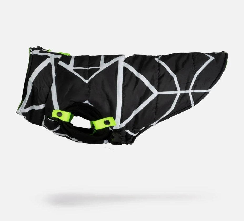 Fonda Dog Jacket – Neon Water-Resistant Jacket with Harness Attachment