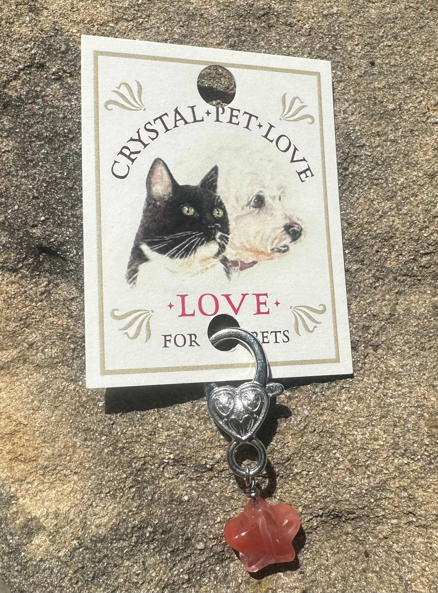 Crystal Pet Love - Cherry Quartz Star Pendant