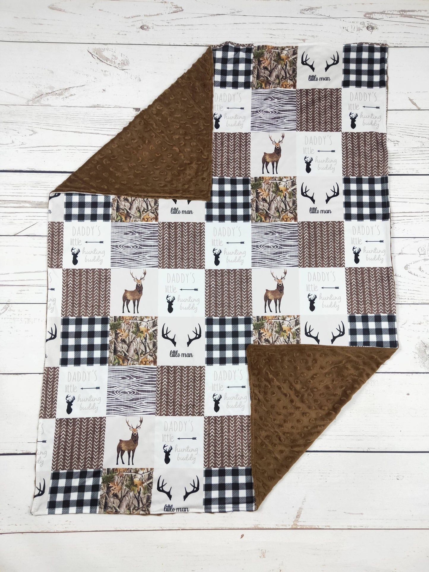 sassy kids palace - Little Man Deer Print Blanket