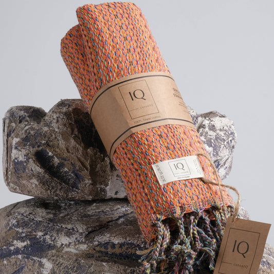 cotonIQ - Hammam towel | sauna towel | beach towel |Mexico|orange|180x100cm