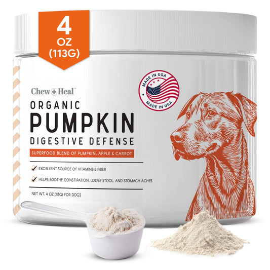Chew + Heal - Organic Pumpkin Powder Blend, Digestive Defense for Dogs