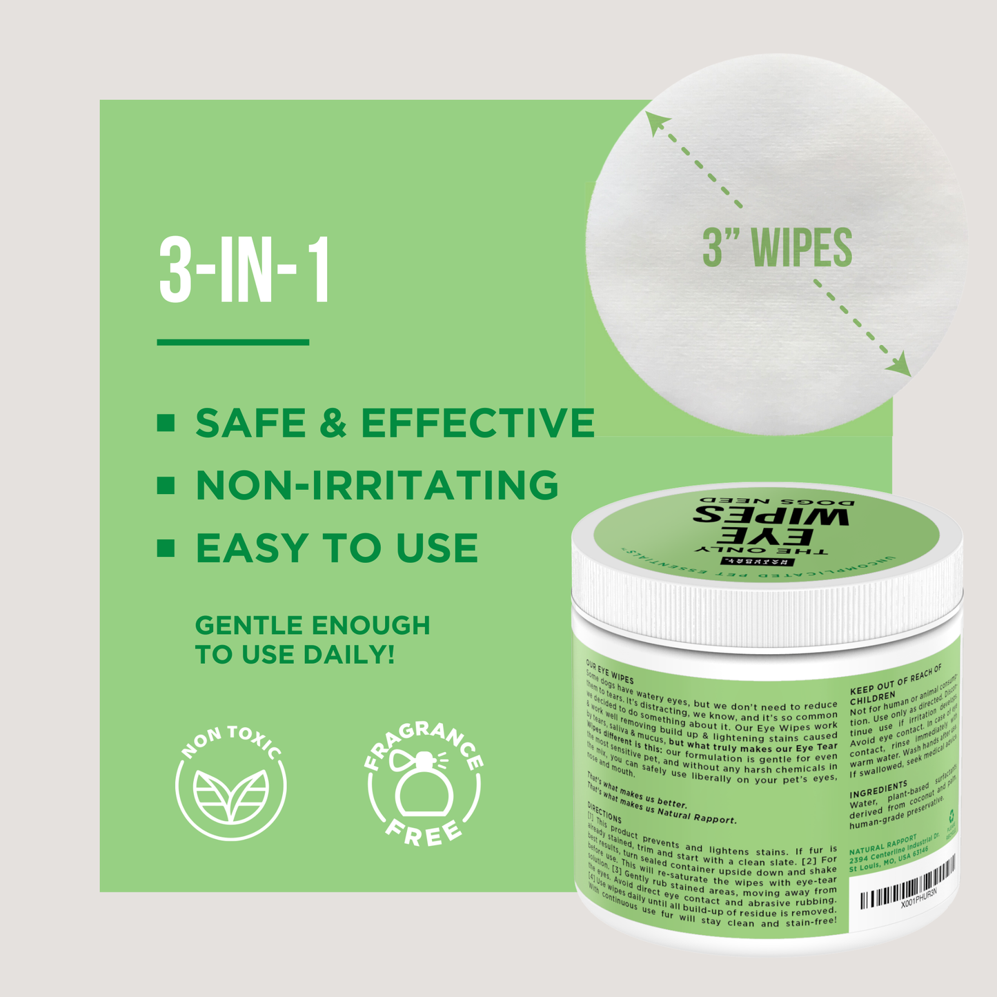 Natural Rapport - The Only Eye Wipes Dogs Need