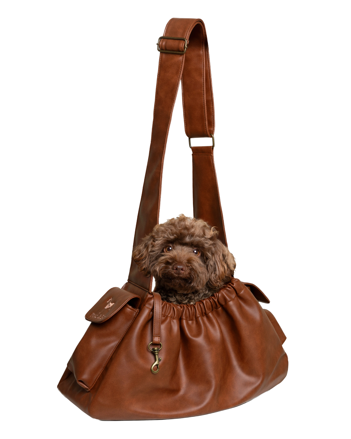 NOAH AND PAW LLC - Vegan Leather Pet sling Carrier, Ruffle Style