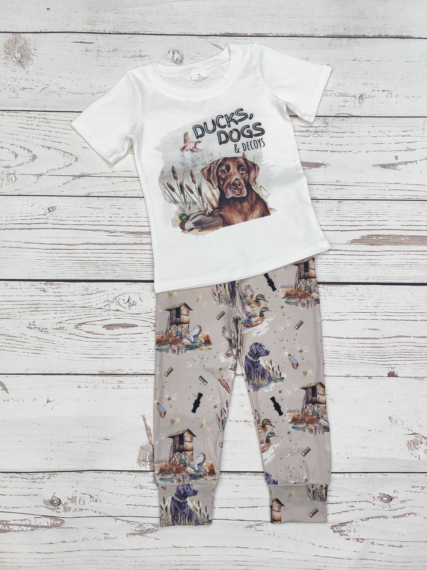 sassy kids palace - Boys Hunting Dogs Ducks Two Pieces Sets