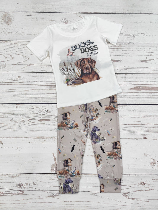 sassy kids palace - Boys Hunting Dogs Ducks Two Pieces Sets