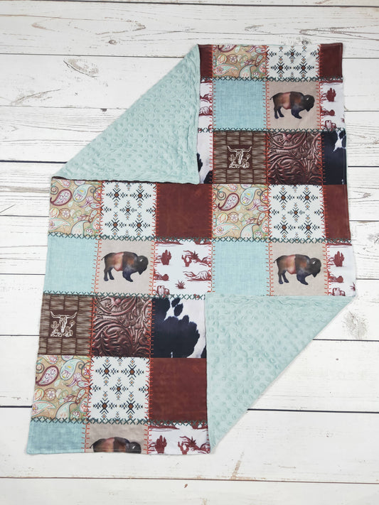 sassy kids palace - Baby Cows Print Western Blanket
