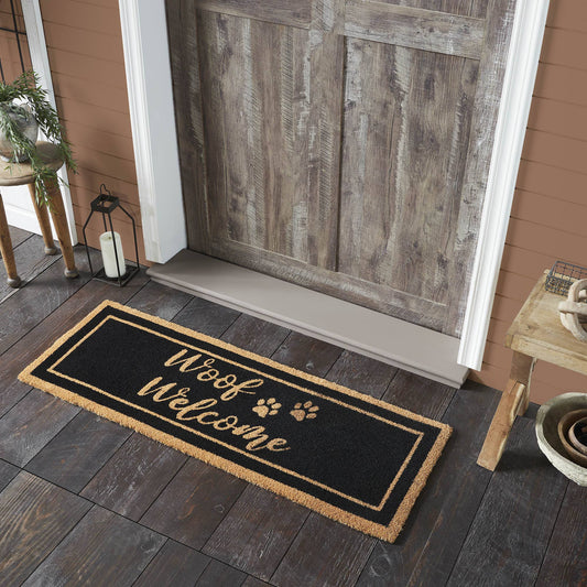 VHC Brands - Woof Welcome Coir Rug Rect 17x48