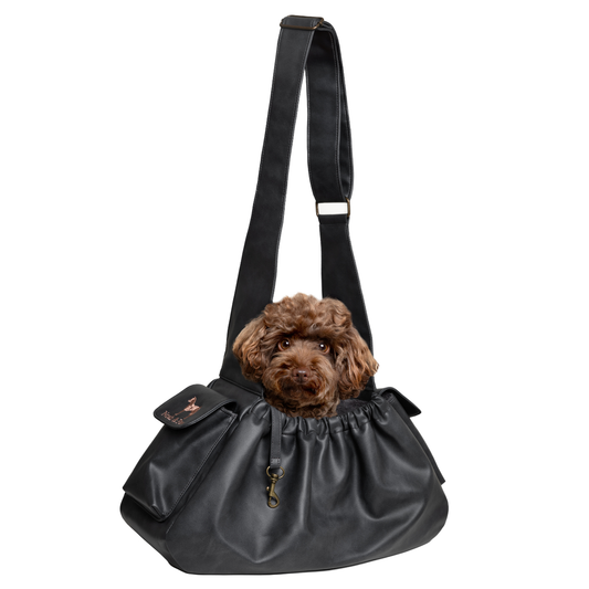 NOAH AND PAW LLC - Vegan Leather Pet sling Carrier, Ruffle Style