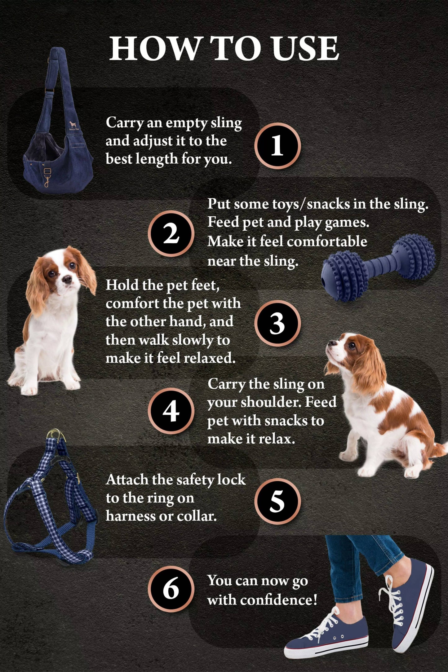NOAH AND PAW LLC - Premium Denim Pet sling Carrier, Snap Style, Black