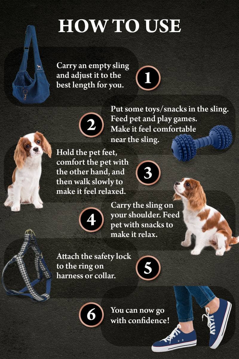 NOAH AND PAW LLC - Dog Sling Carrier Light Blue Denim - Snap