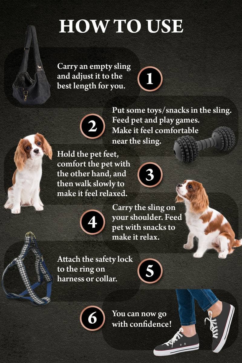 NOAH AND PAW LLC - Dog Sling Carrier Black Denim - Snap
