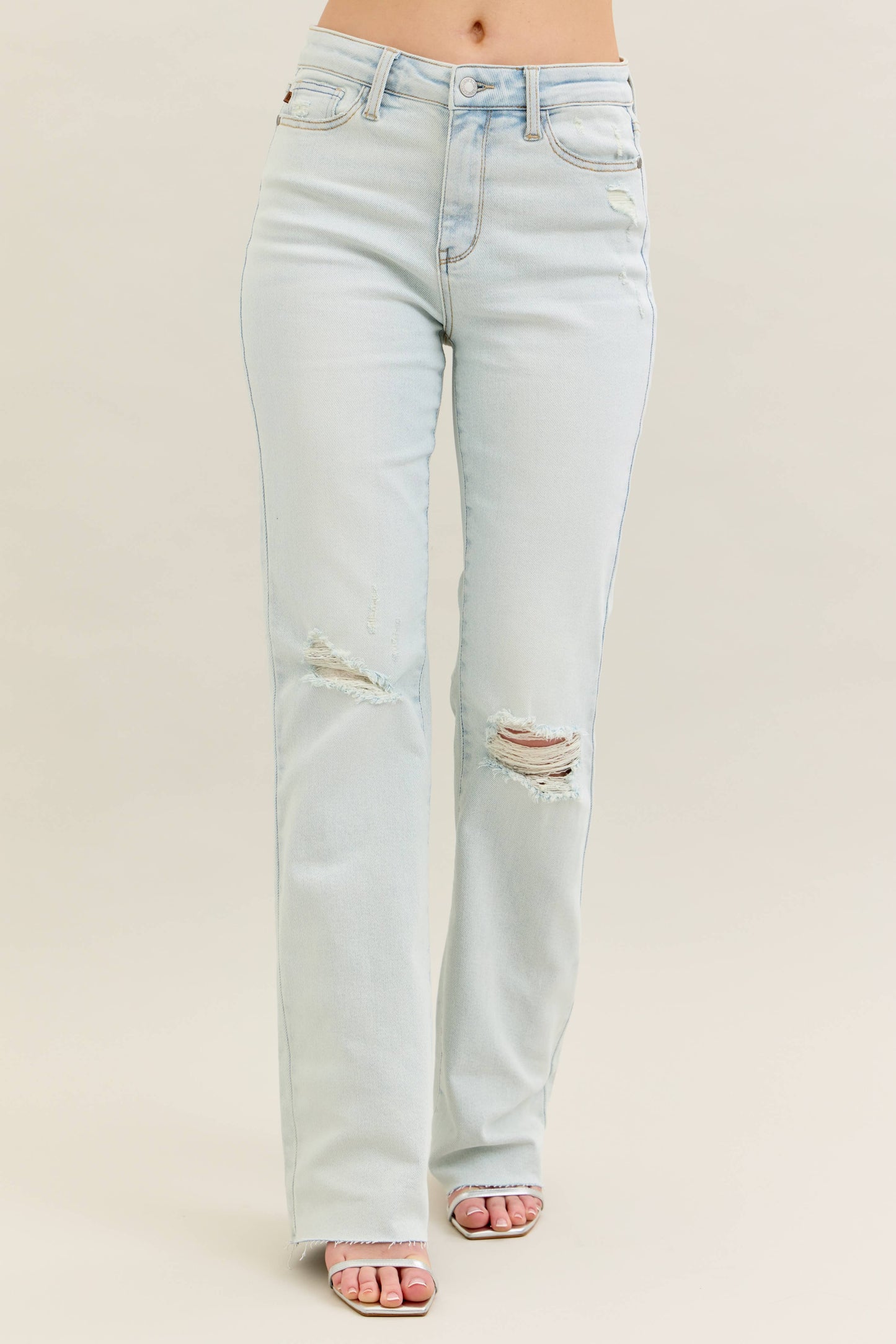 Judy Blue Jeans - Mid Rise Distressed & Fray Hem Bootcut