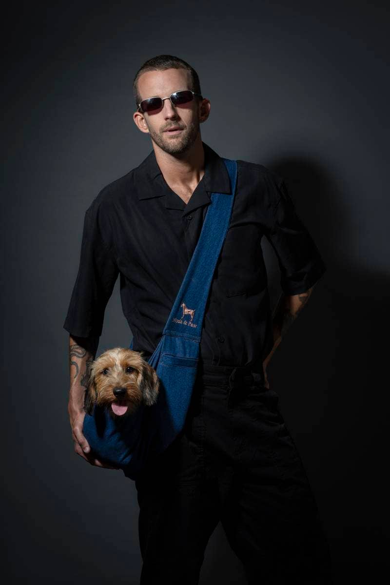 NOAH AND PAW LLC - Dog Sling Carrier Light Blue Denim - Snap