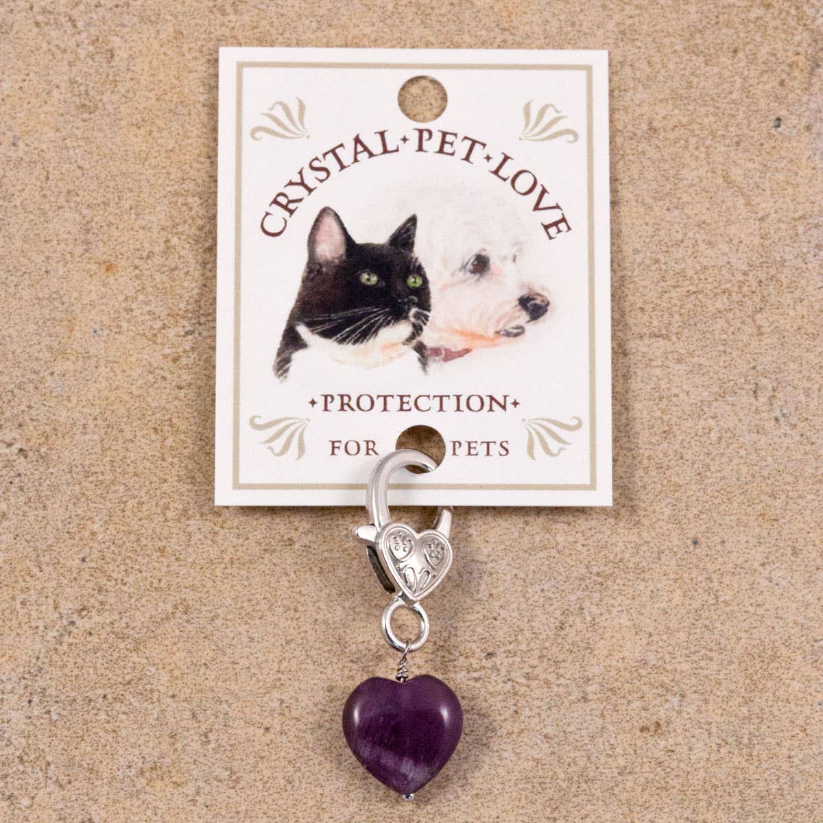 Crystal Pet Love - Protection Amethyst Healing Pet Pendant
