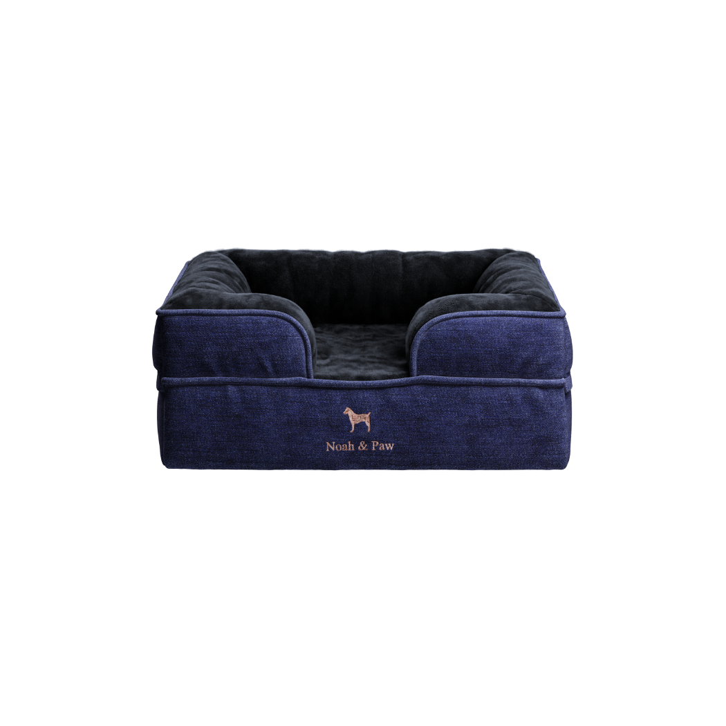 NOAH AND PAW LLC - Denim Orthopedic Pet Bed, Memory Foam, Infused with Cooling Gel