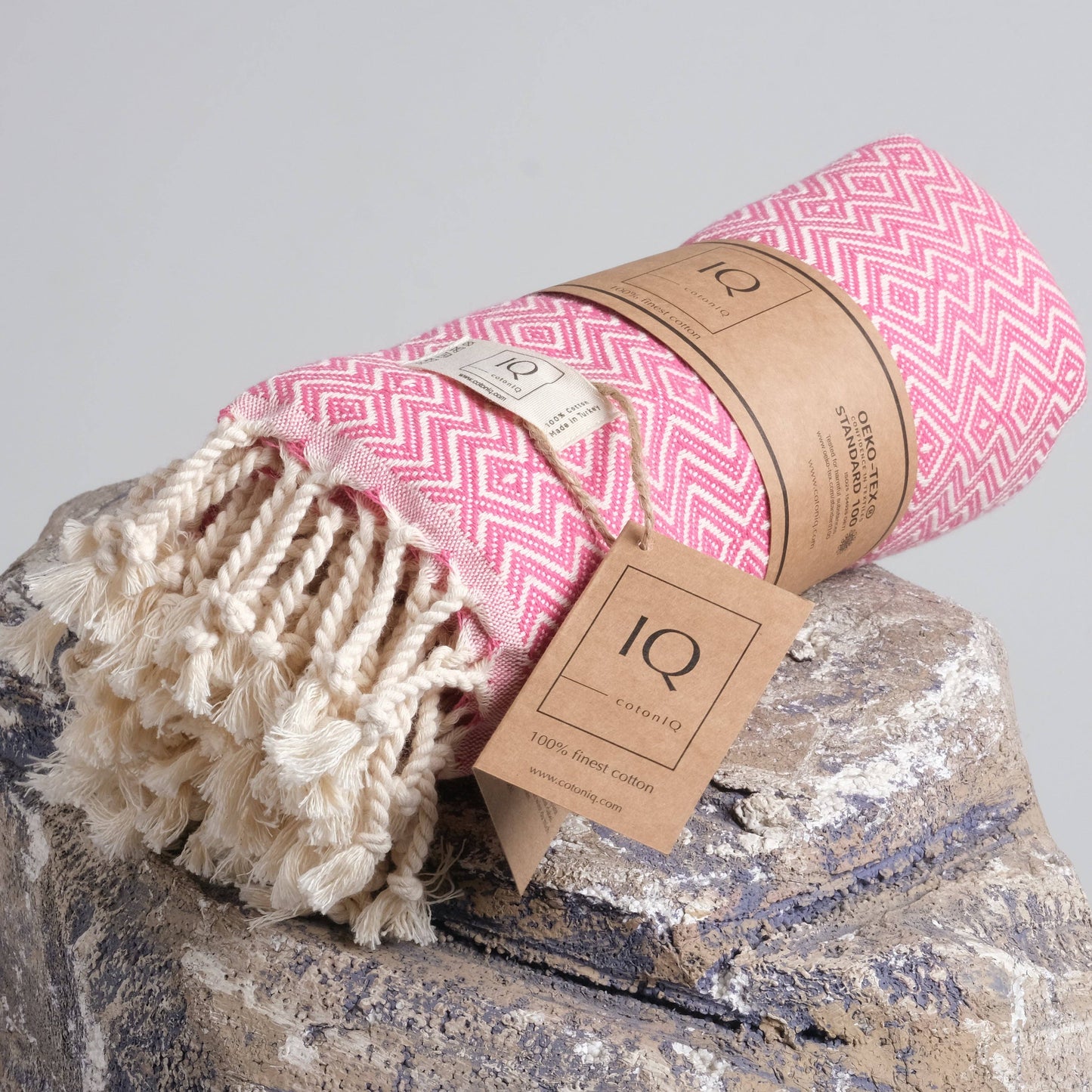 cotonIQ - Hammam towel | sauna towel | beach towel | Peru | pink | 180x100cm