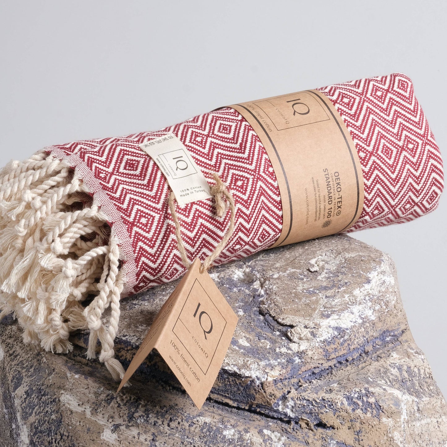 cotonIQ - Hammam towel | sauna towel | beach towel |Peru|bordeaux|180x100cm