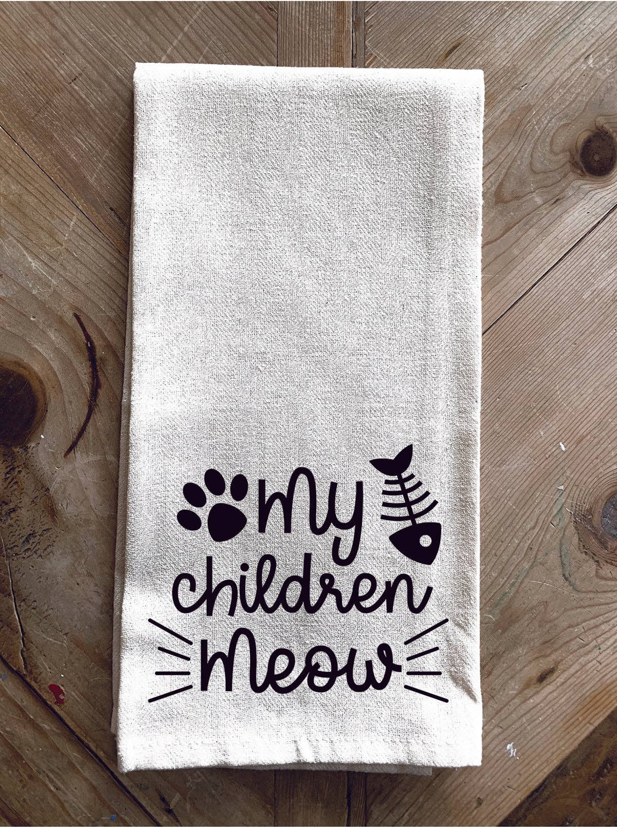 Second Nature by Hand - My Children Meow / Kitchen Towel
