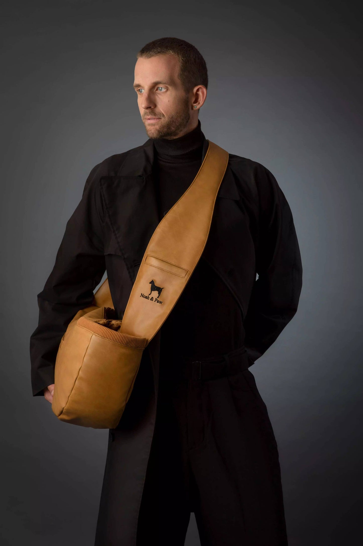 NOAH AND PAW LLC - Vegan Leather Pet sling Carrier 3x Safety