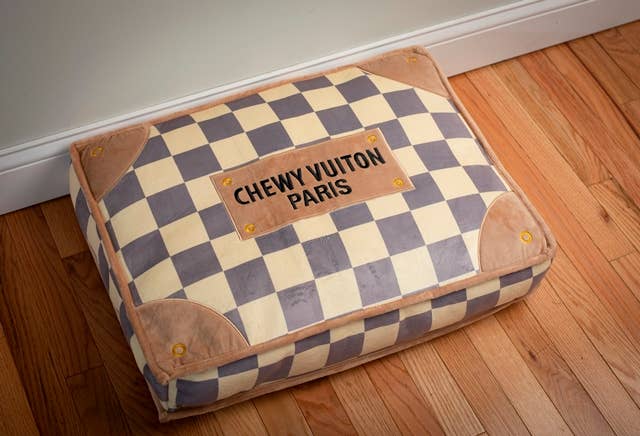 Haute Diggity Dog - Checker Chewy Vuiton Bed Soft, Washable Dog Bed