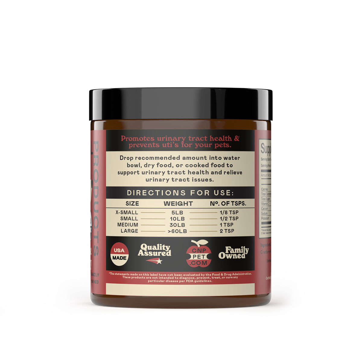 Complete Natural Products - Organic D-Mannose & Cranberry Powder for Dogs, Cats, & Pets
