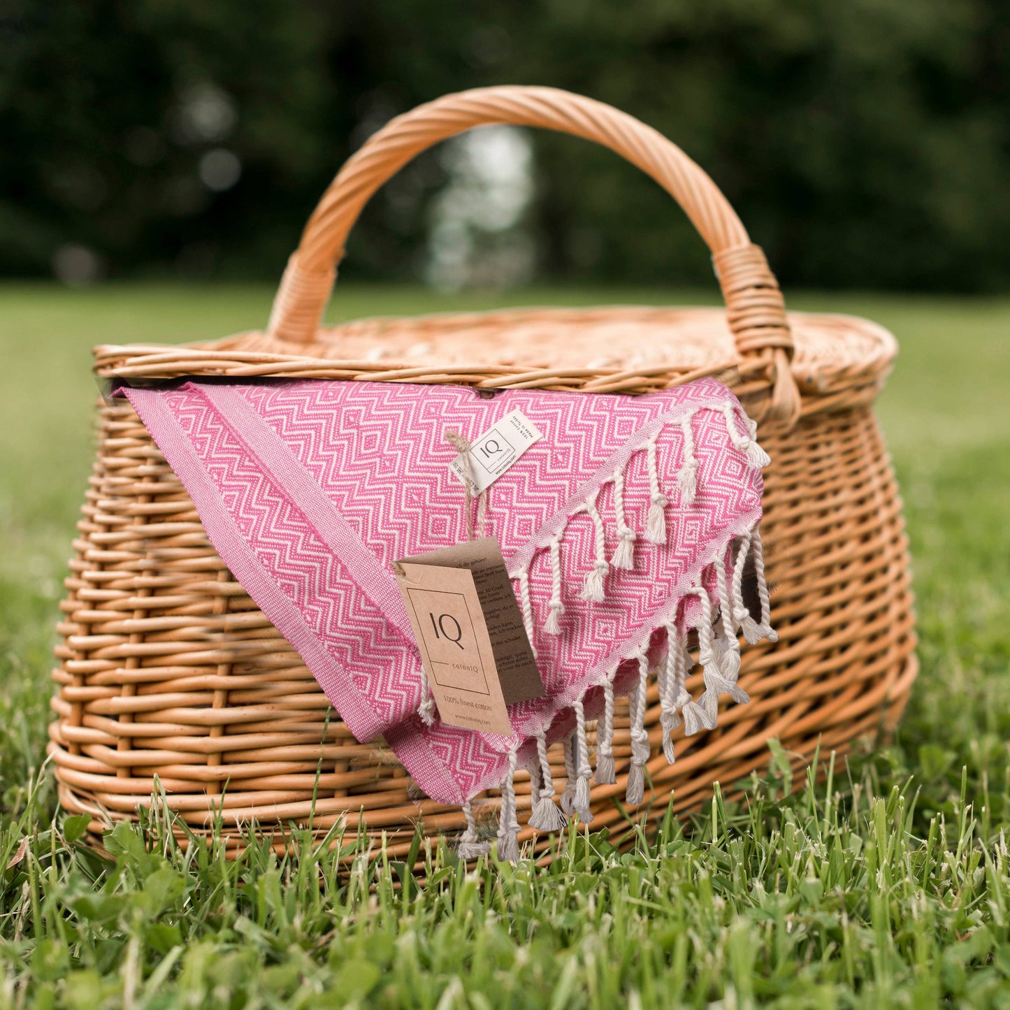 cotonIQ - Hammam towel | sauna towel | beach towel | Peru | pink | 180x100cm