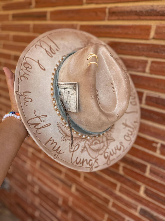 River Valley Co. - Tyler Childers Song and flowers ivory wide brim fedora hat