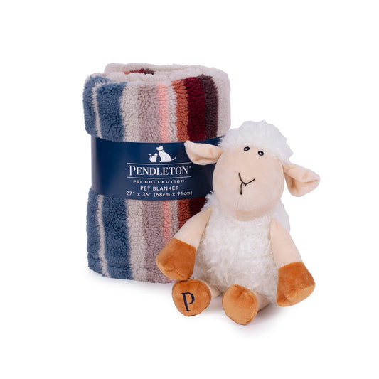 Carolina Pet Company - Pendleton Serape Rosewood Berber Crate Blanket + Lamb Toy