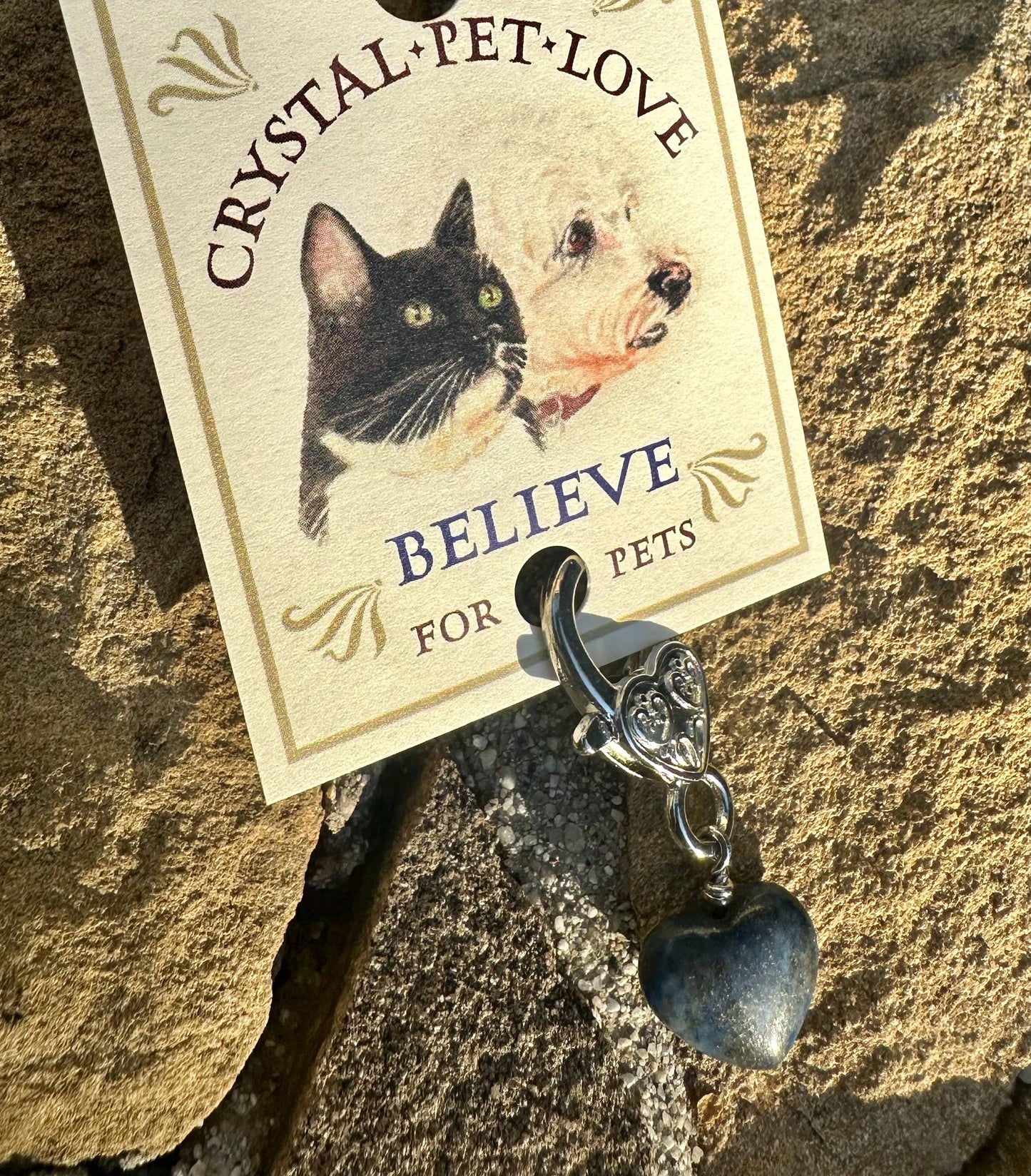 Crystal Pet Love - Lapis Heart Pendant for Pets