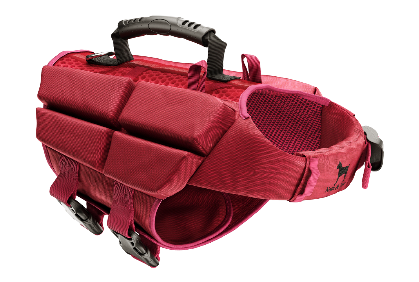 NOAH AND PAW LLC - Human Standards Dog Lifejacket Design with 4x Foam Support for Max Floating - Red